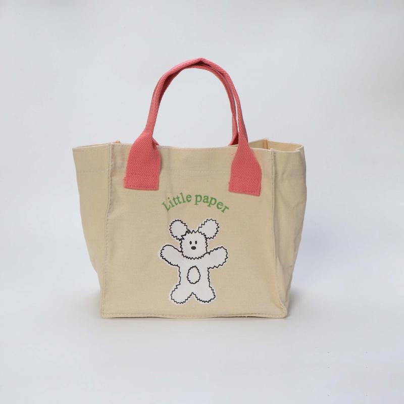 Bear Pattern Canvas Tote Bag Eco friendly Shopping Bag