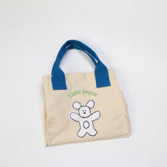 Bear Pattern Canvas Tote Bag Eco friendly Shopping Bag