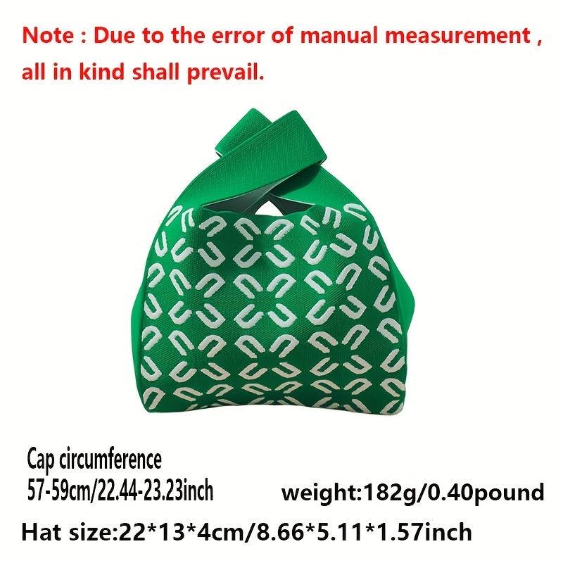 Contrast Tote Handbags Knitted Wrist Bag Crochet Vest Bag