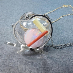 Transparent Love Shaped Shoulder Bag Chain All Match Lipstick Bag