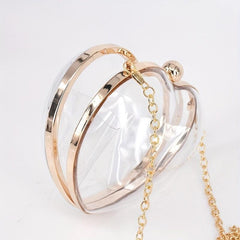 Transparent Love Shaped Shoulder Bag Chain All Match Lipstick Bag