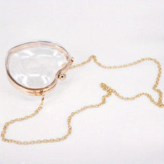 Transparent Love Shaped Shoulder Bag Chain All Match Lipstick Bag