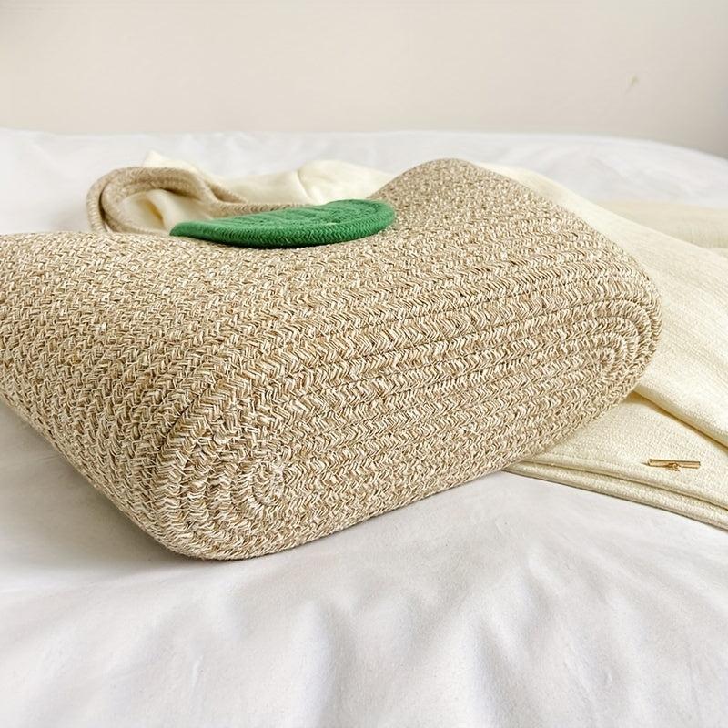Boho Style Straw Woven Tote Bag Large Capacity Travel Beach Bag