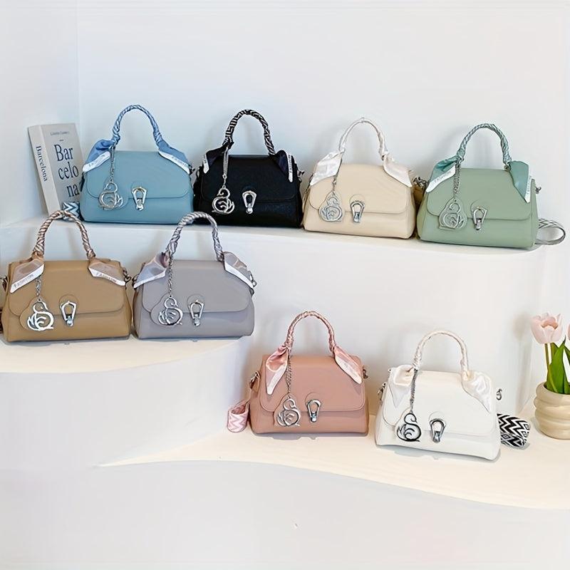 Solid Satchel Bag Minimalist Women's Handbag For Work