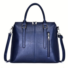Vintage Stitching Detail Crossbody Bag Zipper Closure Business Bags