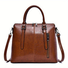 Vintage Stitching Detail Crossbody Bag Zipper Closure Business Bags