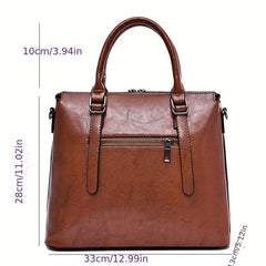 Vintage Stitching Detail Crossbody Bag Zipper Closure Business Bags