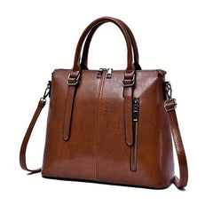 Vintage Stitching Detail Crossbody Bag Zipper Closure Business Bags