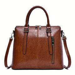 Vintage Stitching Detail Crossbody Bag Zipper Closure Business Bags