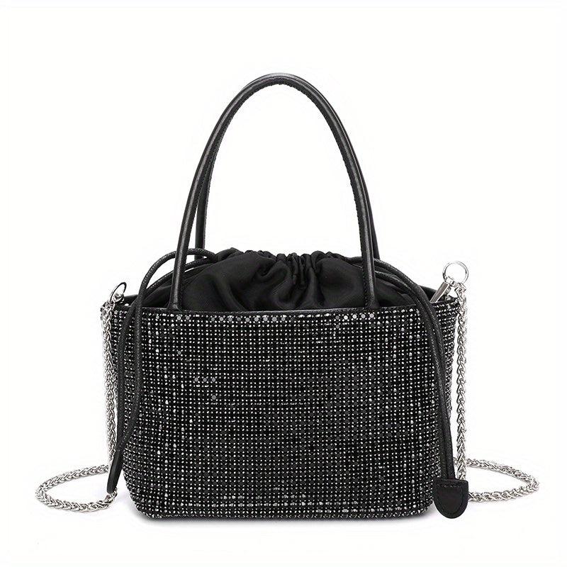 Chain Rhinestone Crossbody Bag Textured Niche Shoulder Clutch Bag