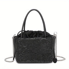 Chain Rhinestone Crossbody Bag Textured Niche Shoulder Clutch Bag