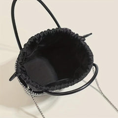 Chain Rhinestone Crossbody Bag Textured Niche Shoulder Clutch Bag