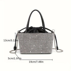 Chain Rhinestone Crossbody Bag Textured Niche Shoulder Clutch Bag