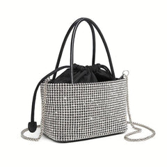 Chain Rhinestone Crossbody Bag Textured Niche Shoulder Clutch Bag