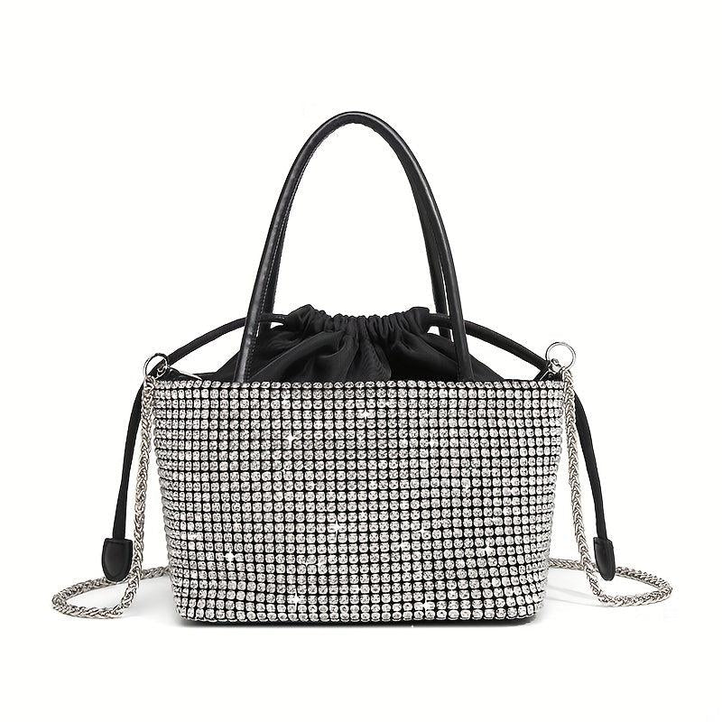 Chain Rhinestone Crossbody Bag Textured Niche Shoulder Clutch Bag