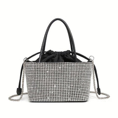 Chain Rhinestone Crossbody Bag Textured Niche Shoulder Clutch Bag