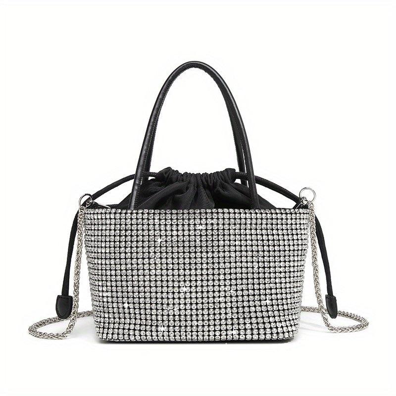 Chain Rhinestone Crossbody Bag Textured Niche Shoulder Clutch Bag