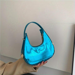 Metallic Crocodile Embossed Hobo Bag Women's Handbag Underarm Purse