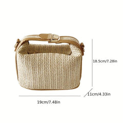 Summer Straw Handbag Boho Style Clutch Purse Crossbody Bag