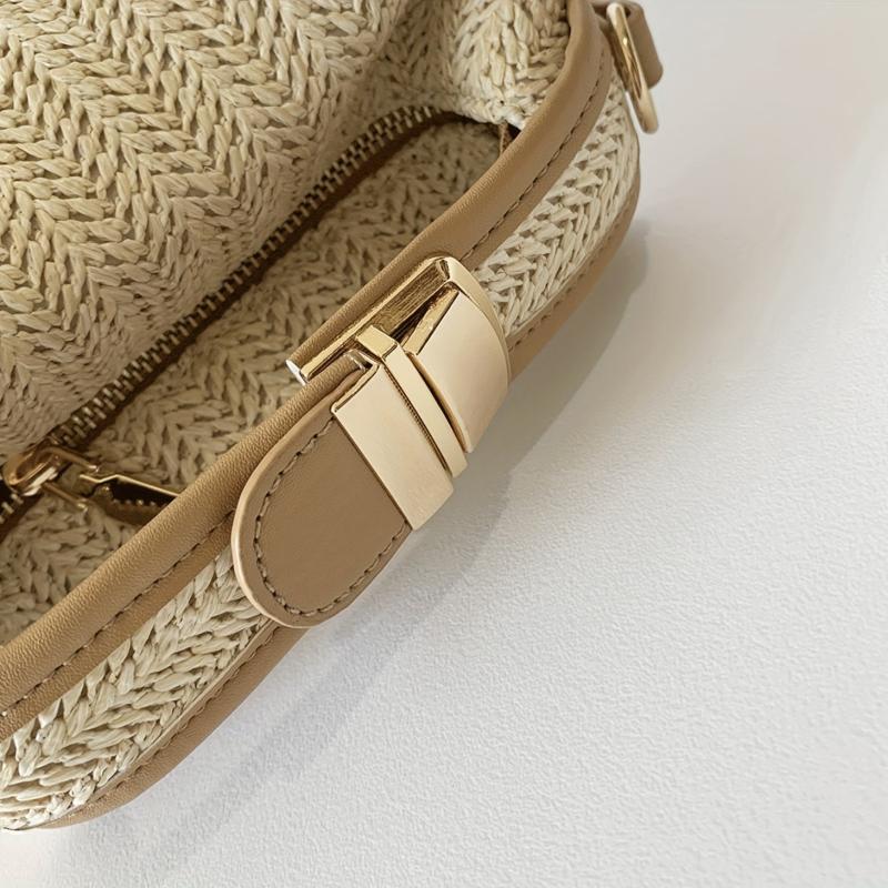Summer Straw Handbag Boho Style Clutch Purse Crossbody Bag