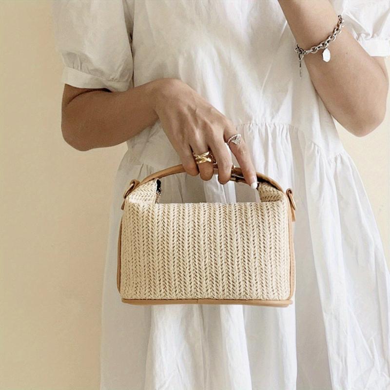 Summer Straw Handbag Boho Style Clutch Purse Crossbody Bag