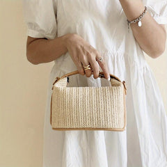 Summer Straw Handbag Boho Style Clutch Purse Crossbody Bag