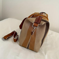Vintage Striped Pattern Tote Bag Canvas Shoulder Bag