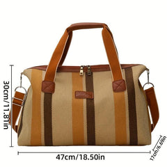 Vintage Striped Pattern Tote Bag Canvas Shoulder Bag