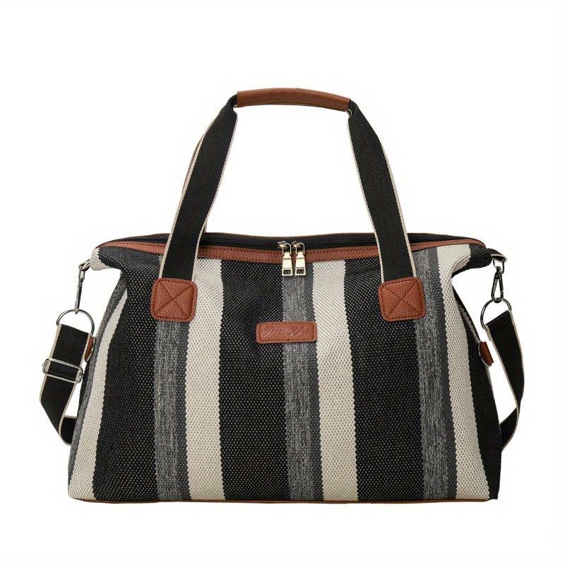 Vintage Striped Pattern Tote Bag Canvas Shoulder Bag