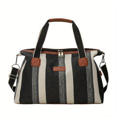 Vintage Striped Pattern Tote Bag Canvas Shoulder Bag