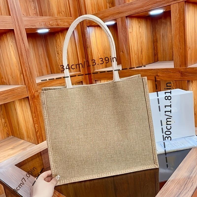 Rabbit Printed Large Capacity Canvas Tote Bag Lightweight Shoulder Bag