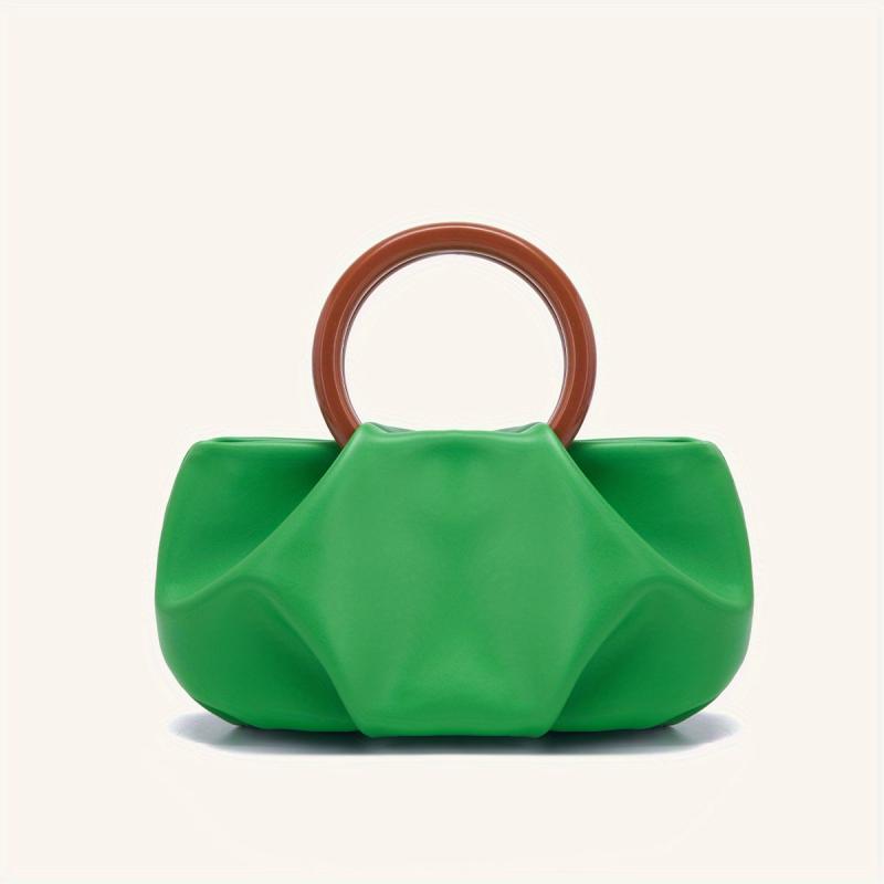 Ruched Evening Clutch Cloud Pleated Handbag Wedding Party Prom
