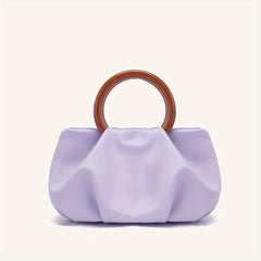 Ruched Evening Clutch Cloud Pleated Handbag Wedding Party Prom