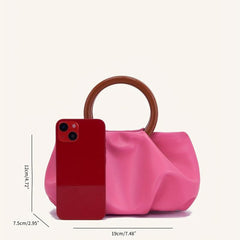 Ruched Evening Clutch Cloud Pleated Handbag Wedding Party Prom