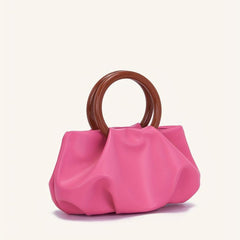 Ruched Evening Clutch Cloud Pleated Handbag Wedding Party Prom