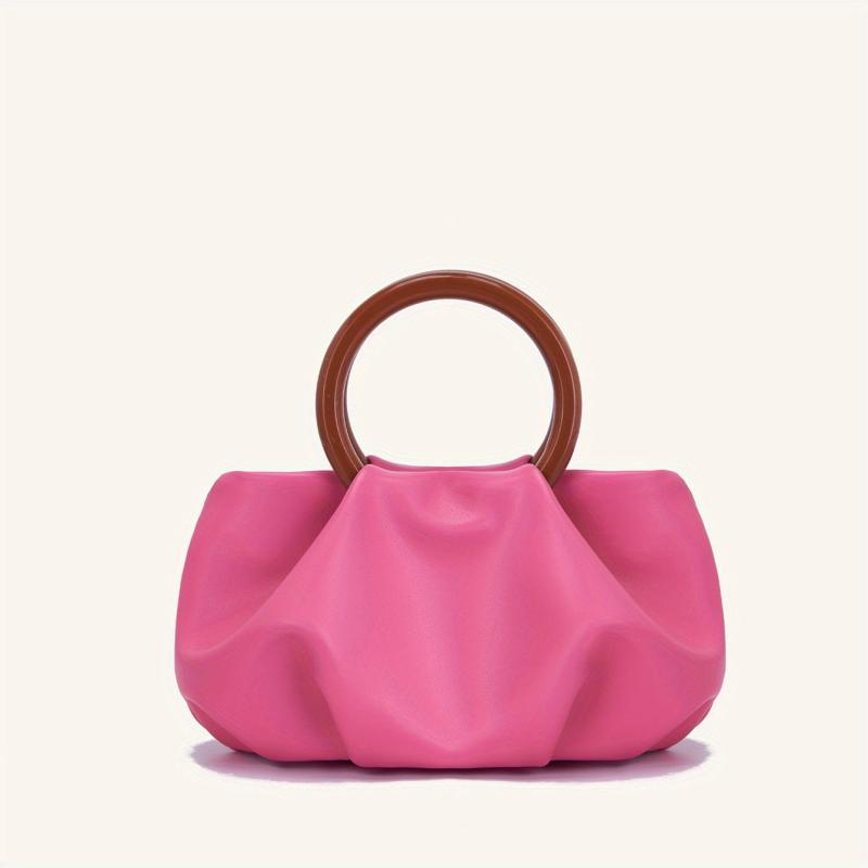 Ruched Evening Clutch Cloud Pleated Handbag Wedding Party Prom