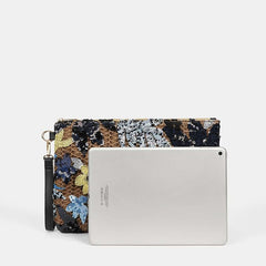 Sequins Flower Straw Bag Vintage Coin Purse Classic Clutch