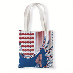 American Flap Pattern Bag Canvas Lightweight Shopper Bag