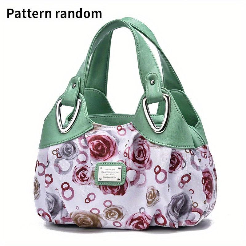 Floral Print Tote Bag Large Capacity Handbag Women's Shoulder Bag & Purse
