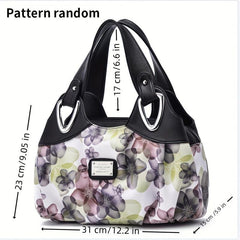 Floral Print Tote Bag Large Capacity Handbag Women's Shoulder Bag & Purse