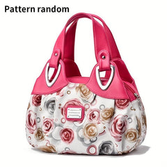Floral Print Tote Bag Large Capacity Handbag Women's Shoulder Bag & Purse