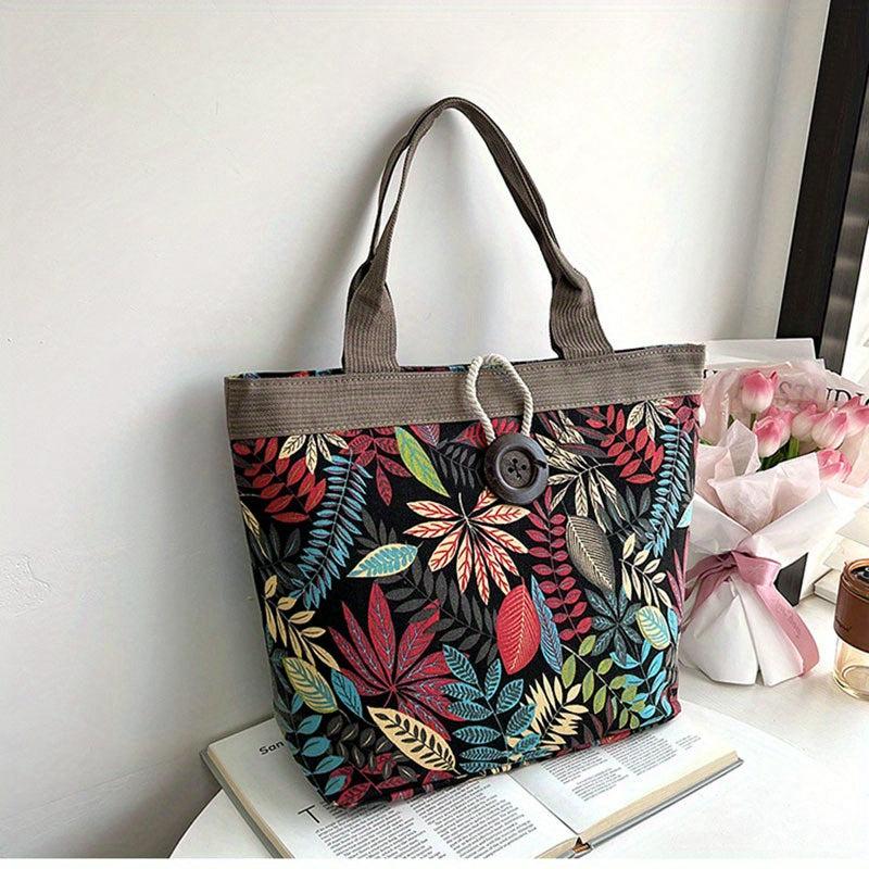 Vintage Pattern Canvas Tote Bag for Travel
