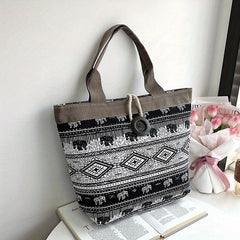 Vintage Pattern Canvas Tote Bag for Travel