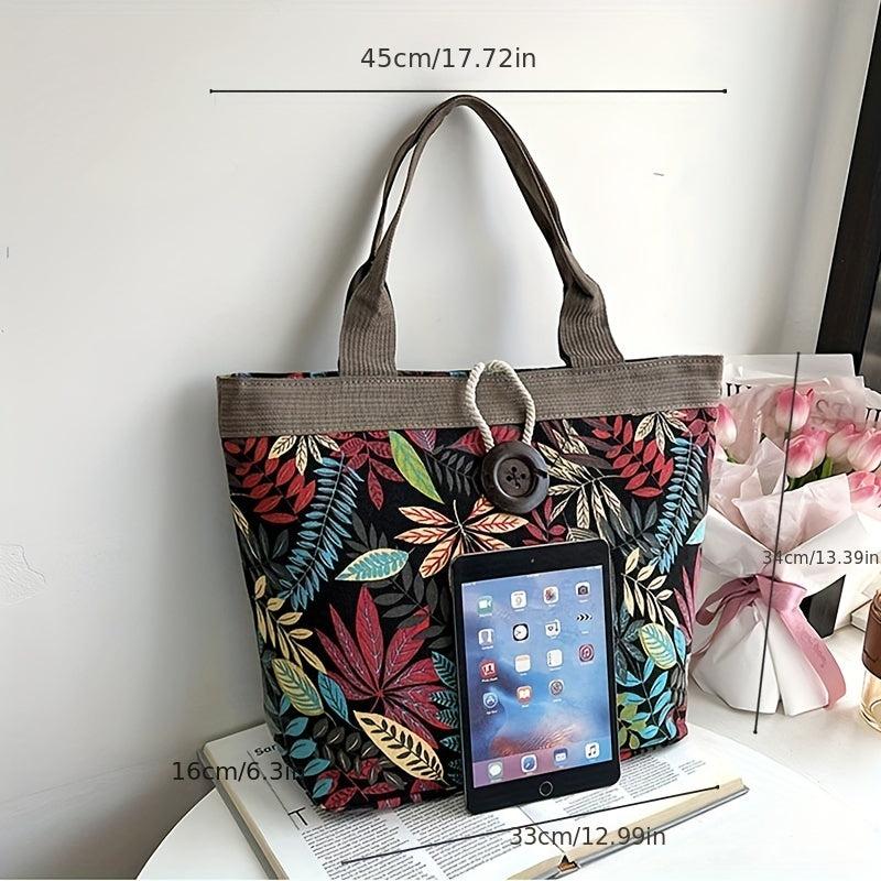 Vintage Pattern Canvas Tote Bag for Travel