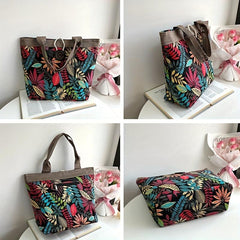 Vintage Pattern Canvas Tote Bag for Travel