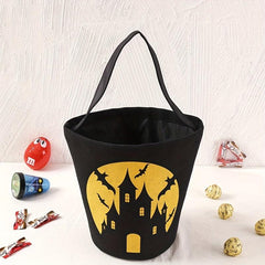 Halloween Candy Bag Ghost Bat Pumpkin Portable Canvas Gift Bucket