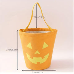 Halloween Candy Bag Ghost Bat Pumpkin Portable Canvas Gift Bucket