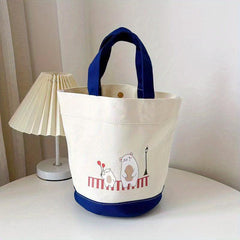 Canvas Satchel Lunch Box Lightweight Portable Lunch Storage Bag
