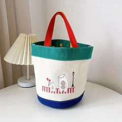 Canvas Satchel Lunch Box Lightweight Portable Lunch Storage Bag