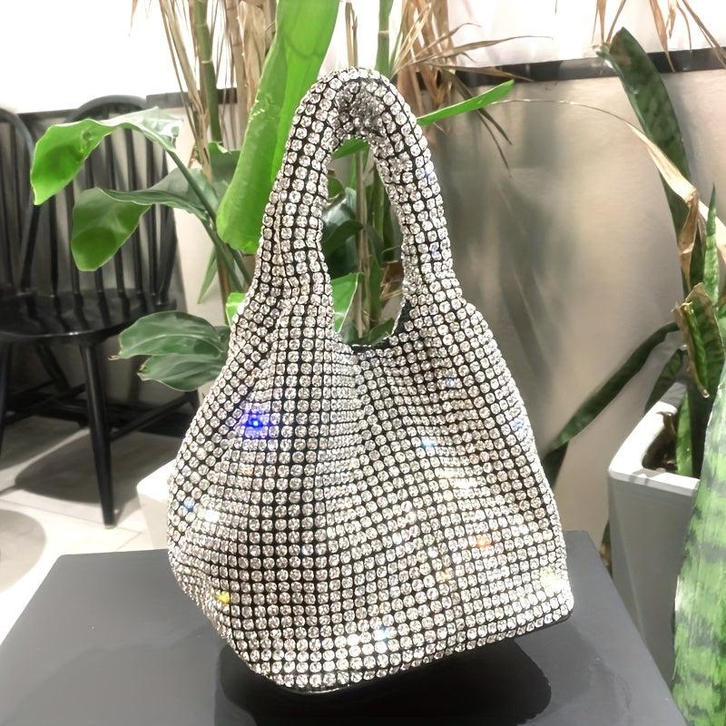 Crystal Evening Bag Rhinestones Bucket Hobo Clutch